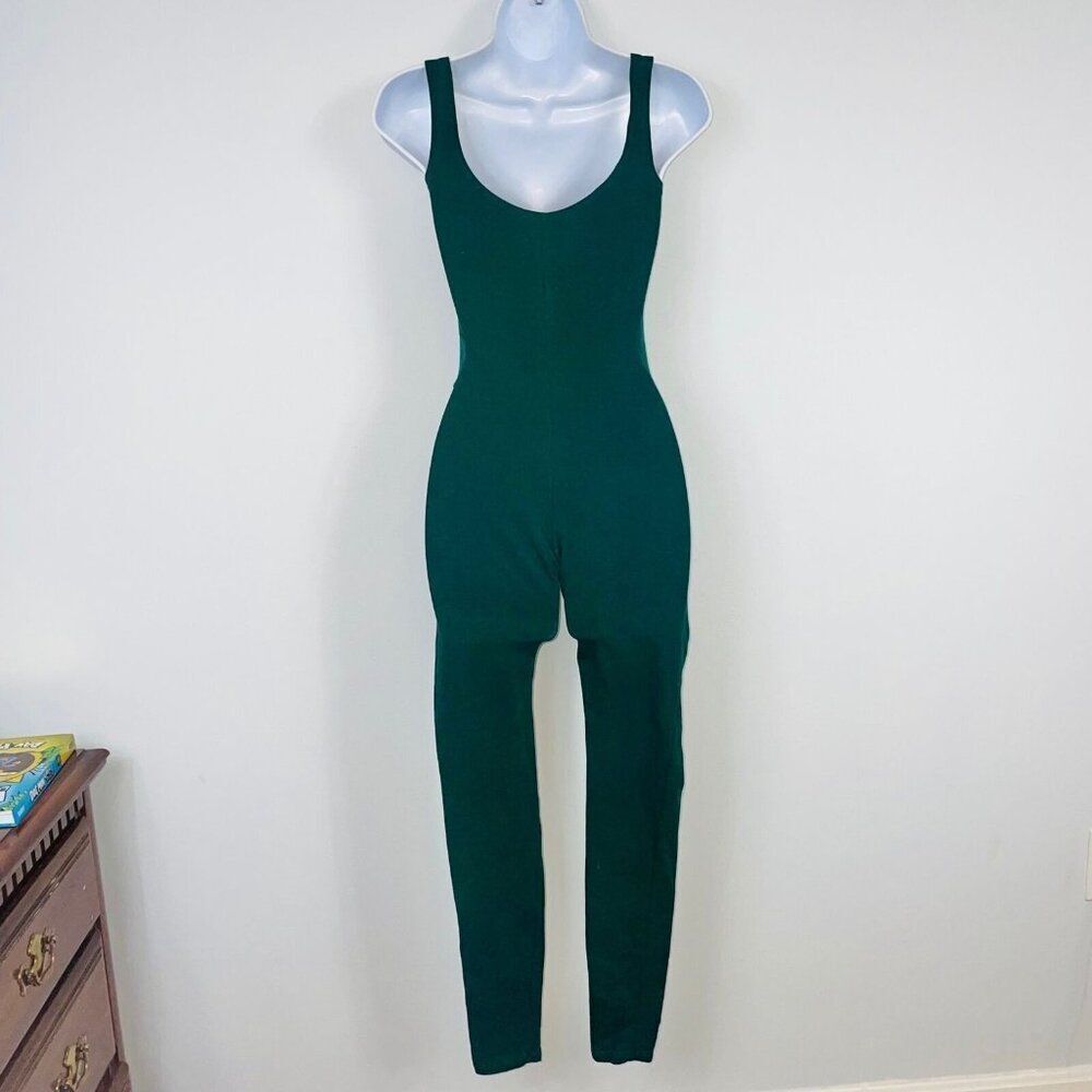 Dash Womens S Jumpsuit Green Sleeveless Stretch Casual Fitted - Picture 6 of 9